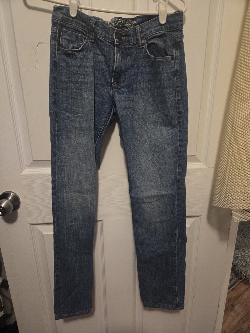 Old Navy Womens Mid-Blue Slim Straight Jeans